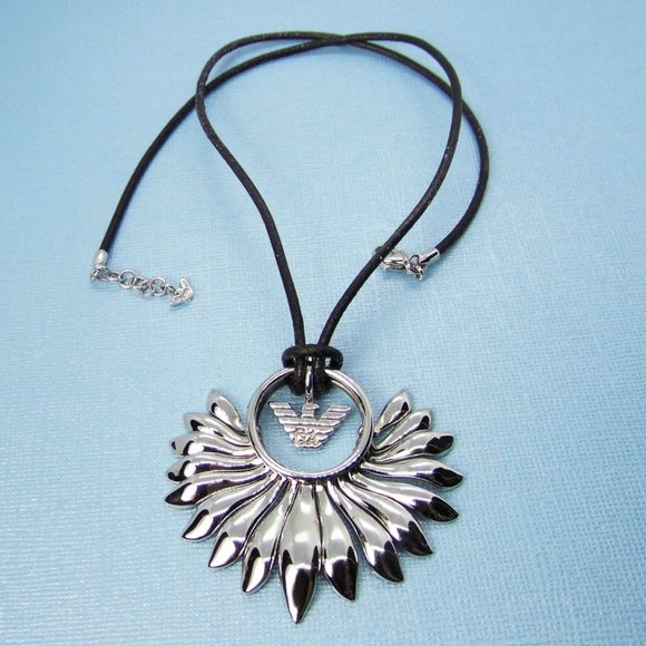 EMPORIO ARMANI Sterling Silver Logo Necklace - Picture 2 of 5